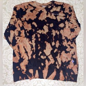 Champion bleached tie dye crewneck